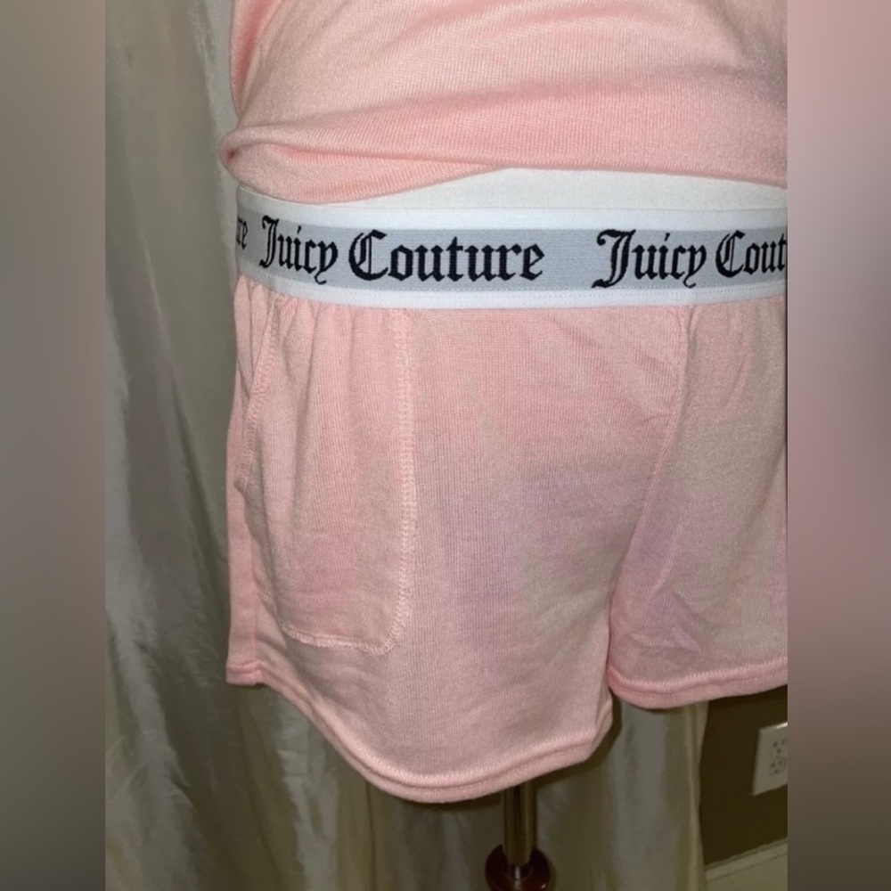 New! Juicy Couture Dreamy Pink/Black Logo PJ/Lounge Short Set Size L👑Final Price - Picture 7 of 15